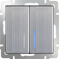 WERKEL глянцевый никель мех-зм выкл. 2-кл. с подсв. WL02-SW-2G-LED W1120102