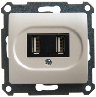 SchE GLOSSA перламутр мех-зм розетки 2-м. USBх2