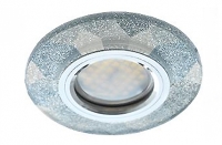 Св-к Ecola DL1654 MR16 стекло круг гранен. серебр. блеск/хром