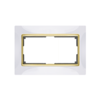WERKEL SNABB Рамка для двойной розетки (белый/золото) WL03-Frame-01-DBL