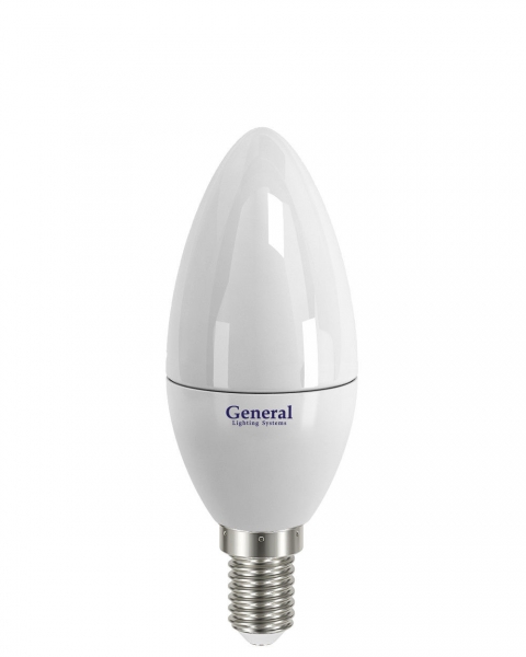 Лампа светодиодная General E14  8Вт свеча 4500К 700Лм 