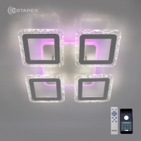 Св-к ESTARES TETRA ICE 4S RGB квадраты 50+20Вт (5000lm)  ПДУ 390х86 IP20