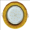 Светильник Ecola GX53 H4 стекло круг с вогнутыми гранями золотой блеск