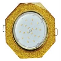 Светильник Ecola GX53 H4 стекло 8-угольник с прямыми гранями золотой блеск