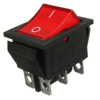 Выключатель клавишный 20А 250В ON-OFF с красной подсв. Rexant