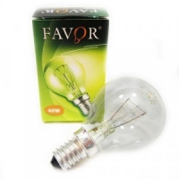Лампа накаливания Favor P45 E14 40W шар прозрачная (Калашников)