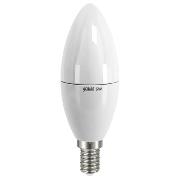 Лампа светодиодная Gauss E14  6Вт Свеча Elementary 4100К 450Лм