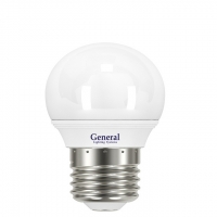 Лампа светодиодная General E27 5Вт шар 2700К 380Лм