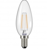 Лампа светодиодная General E27 7Вт свеча филаментная прозр. 4500К 540Лм