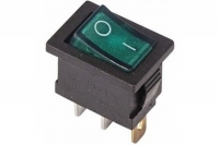 Выключатель клавишный 15А 12В ON-OFF зеленый с подсветкой Mini Rexant