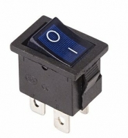 Выключатель клавишный 15А 12В ON-OFF синий с подсветкой Mini Rexant
