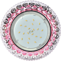 Светильник Ecola GX53 "Кристалл" LD7009 круг розовый хром 