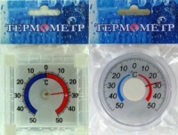 Термометр оконный биметаллический на липучке -50/+50 ТББ