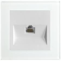 STEKKER Катрин белый розетка комп. RJ45 (с рамкой стекло) Распродажа!