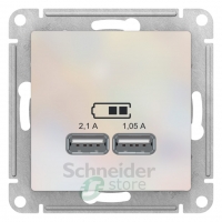 SchE AtlasDesign жемчуг мех-зм розетки 2м. USBx2
