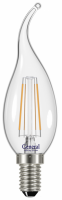 Лампа светодиодная General E14 7Вт свеча филаментная прозр. 640Лм 4500К
