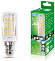 Лампа светодиодная Camelion E14 4Вт 4500К T26  прозр. (для холод. и вытяжек)