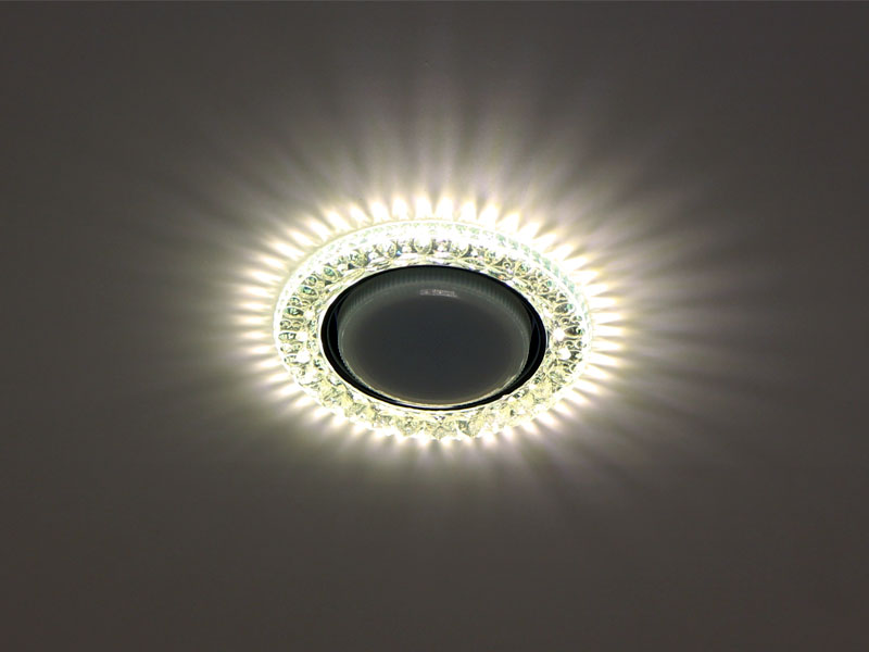 Светильник Ecola GX53 "Кристалл" LD7009 круг прозрачный хром