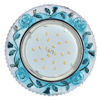 Светильник Ecola GX53 "Розы" LD7071 круг прозрачный голубой хром
