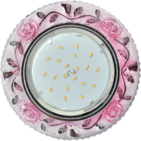 Светильник Ecola GX53 "Розы" LD7071 круг прозрачный розовый хром