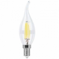 Лампа светодиодная Feron E14 11Вт свеча на ветру 4000К 970Lm филам. прозр.