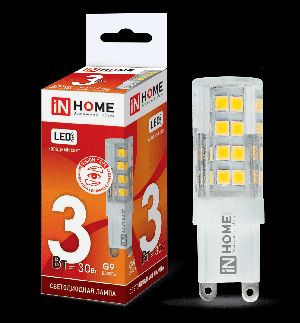 Лампа светодиодная IN HOME G9 3Вт 4000 390Lm 16x50