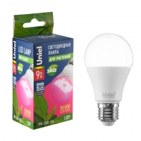 Лампа светодиодная Uniel E27 9Вт А60 для растений