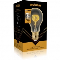 Лампа светодиодная Smartbuy  Е27 7Вт 3000K  A60 шар  прозр.