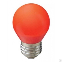 Лампа светодиодная E27  5Вт Ecola шар G45 красный матов. 77х45