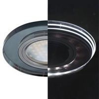 Св-к Ecola LED LD1650 MR16 стекло круг черный черный хром