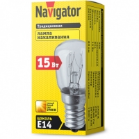 Лампа накал. Navigator E14 15Вт T26 прозрачная